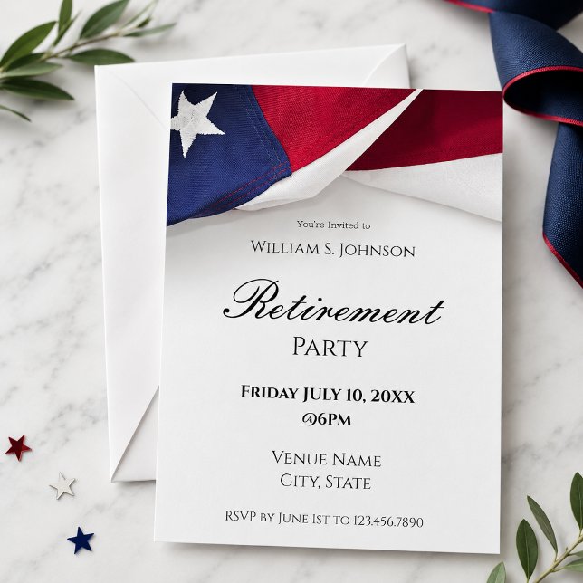 American Flag Retirement Party Invitation (Creator Uploaded)
