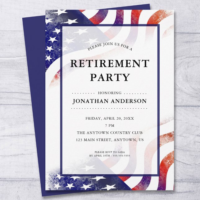 American Flag Retirement Party Invitation (Creator Uploaded)