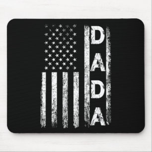 American Flag Retro Fathers Day 4th Of July Funny  Mouse Pad