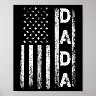 American Flag Retro Fathers Day 4th Of July Funny Poster