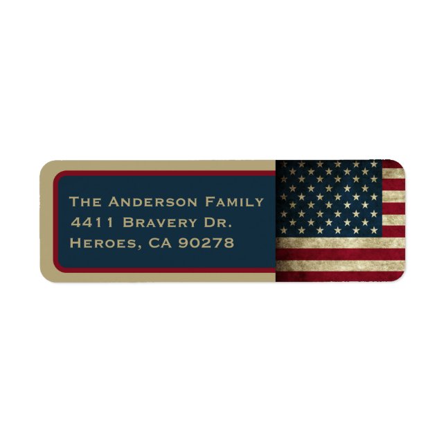 American Flag Return Address Label (Front)