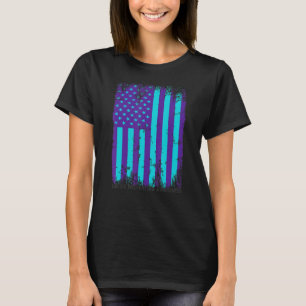 American Flag Ribbon Suicide Awareness Mental Heal T-Shirt