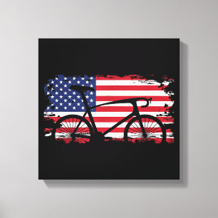 American Flag Road Biking Cycling Apparel - Bicycl Canvas Print