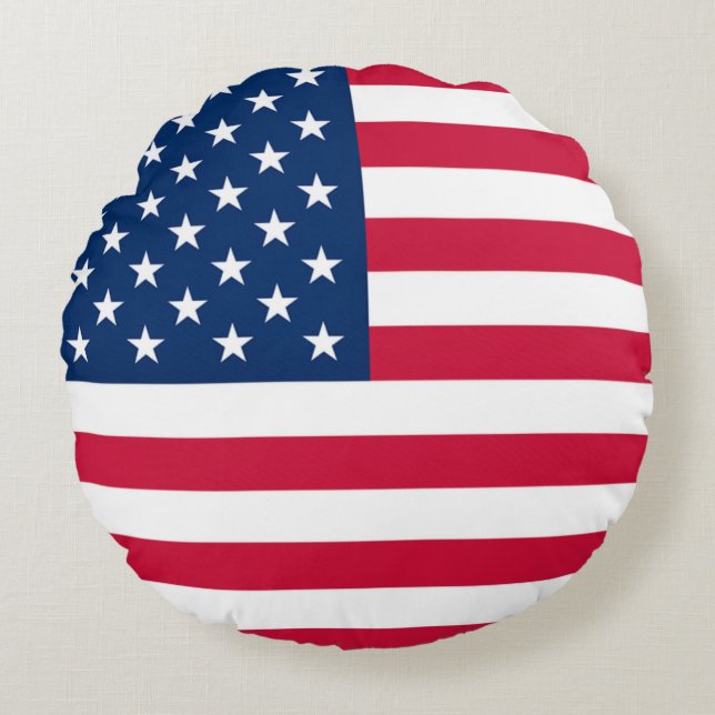 American Flag Round Pillow (Front)