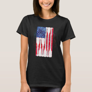 American Flag Rowing Oar Cute US Row Crew 4th Of J T-Shirt