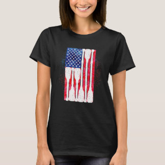 American Flag Rowing Oar Cute US Row Crew 4th Of J T-Shirt