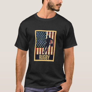 American Flag Rugby Vintage And Retro Rugby T-Shirt