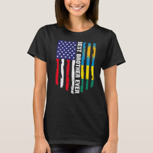 American Flag & Rwanda Flag Best Brother Ever Patr T-Shirt