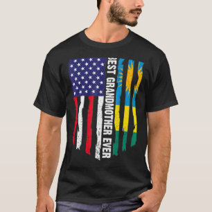 American Flag & Rwanda Flag Best Grandmother Ever T-Shirt