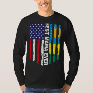 American Flag & Rwanda Flag Best Mama Ever Patriot T-Shirt
