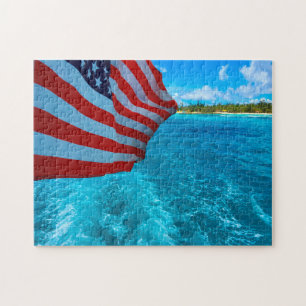 American Flag. Saipan Mariana Islands. Jigsaw Puzzle
