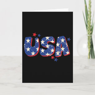 American Flag Sasquatch With Alien Ufo Bigfoot 4th Card