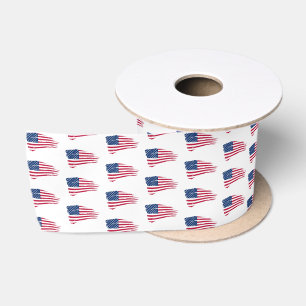 American Flag Satin Ribbon