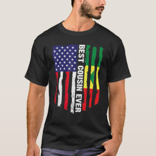 American Flag & Senegal Flag Best Cousin Ever Fami T-Shirt