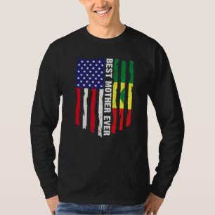 American Flag & Senegal Flag Best Mother Ever Fami T-Shirt