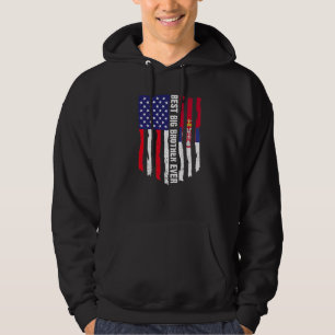 American Flag & Serbia Flag Best Big Brother Ever Hoodie