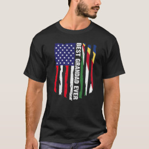 American Flag & Seychelles Flag Best Grandad Ever T-Shirt