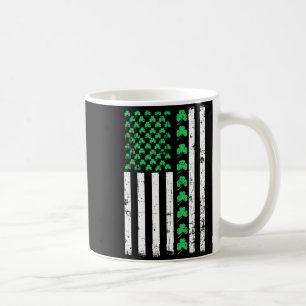 American Flag Shamrocks St Patricks Day Vintage Ir Coffee Mug