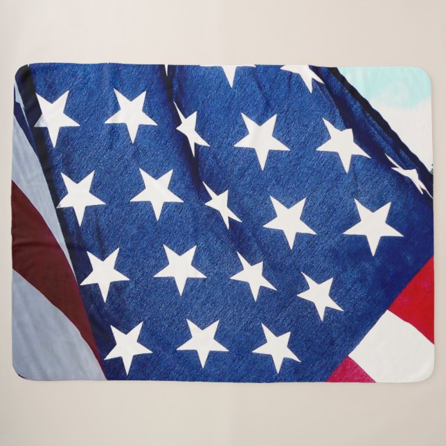 AMERICAN FLAG SHERPA BLANKET (Front (Horizontal))