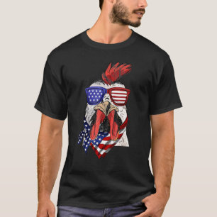 American Flag Shirt Rooster Chicken 4th of July Me