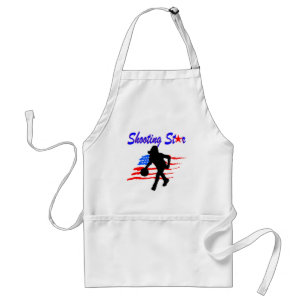 AMERICAN FLAG SHOOTING STAR BASKETBALL GIRL STANDARD APRON