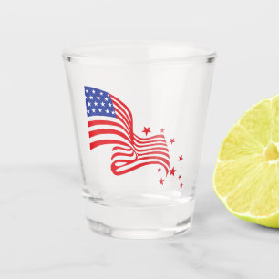 American Flag Shot Glass