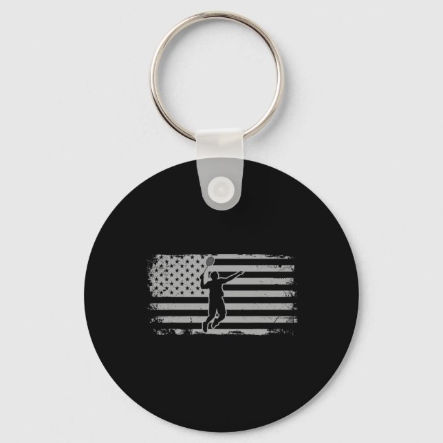 American Flag Shuttle Badminton  Keychain (Front)