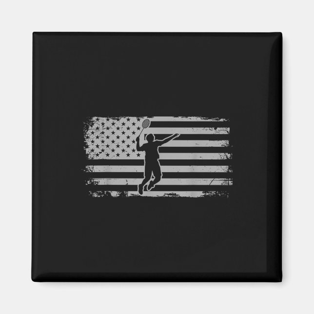 American Flag Shuttle Badminton  Magnet (Front)