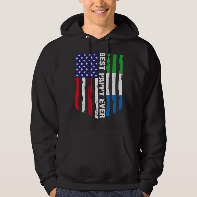 American Flag Sierra Leone Flag Best Pappy Ever Fa Hoodie (Front)
