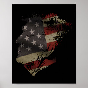 American Flag Silhouette Of President Donald Trump Poster