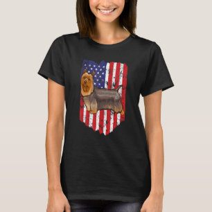 American Flag Silky Terrier 4th Of July Usa T-Shirt