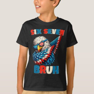 American Flag Six Seven Bruh Dabbing Eagle 4th of T-Shirt