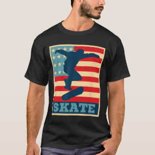 American Flag Skateboarding T Shirt Skater Tee Ska