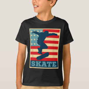 American Flag Skateboarding T Shirt Skater Tee Ska