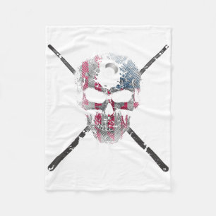 American Flag Skull Billiards Pool Player Fleece Blanket
