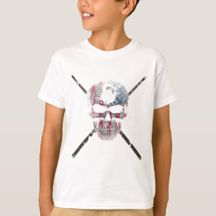 American Flag Skull Billiards Pool Player T-Shirt