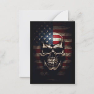 American Flag Skull Card
