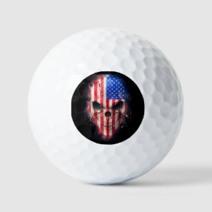 American Flag Skull Golf Balls