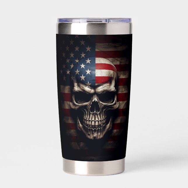 American Flag Skull  Insulated Tumbler (Front)