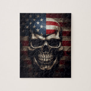 American Flag Skull Jigsaw Puzzle