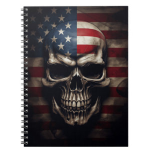 American Flag Skull  Notebook