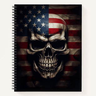 American Flag Skull  Notebook
