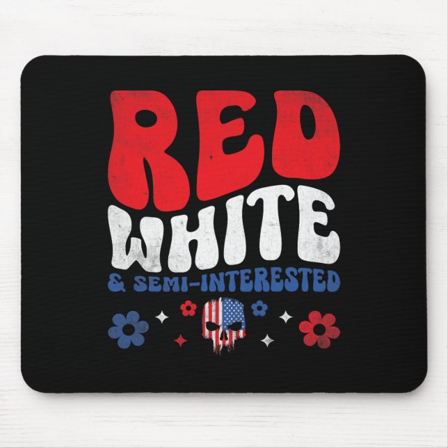 American Flag Skull Patriot Skeleton Independence  Mouse Pad (Front)