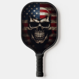 American Flag Skull  Pickleball Paddle