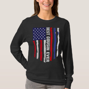 American Flag & Slovenia Flag Best Cousin Ever Fam T-Shirt