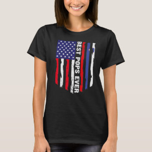 American Flag & Slovenia Flag Best Pops Ever Famil T-Shirt