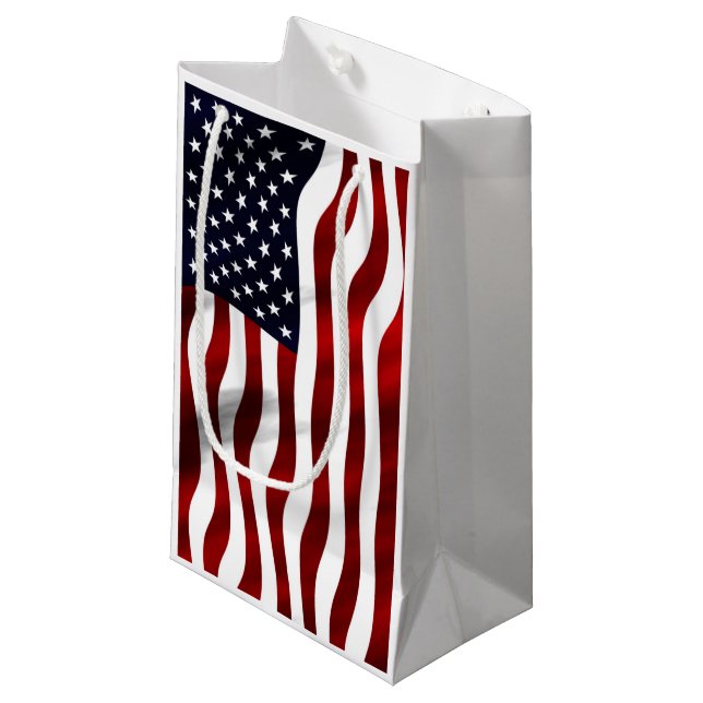 American Flag Small Gift Bag (Front Angled)