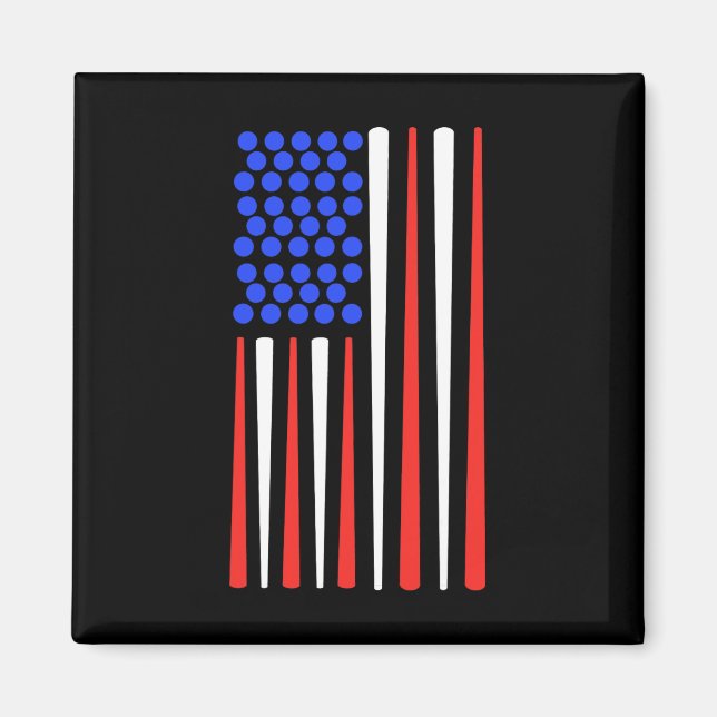 American Flag Snooker Billiard Player Billiards  Magnet (Front)