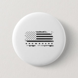 American Flag Snowboard Apparel - Snowboarding Sno 2 Inch Round Button
