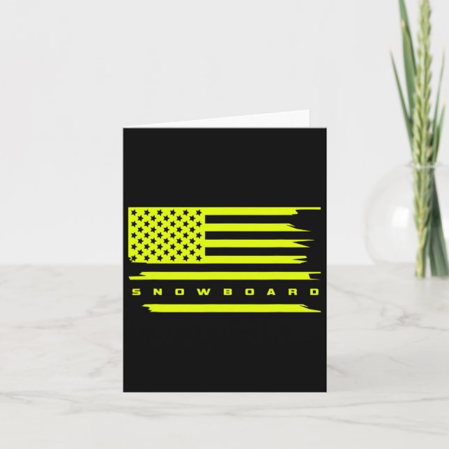 American Flag Snowboard Apparel - Snowboarding Sno Card (Front)